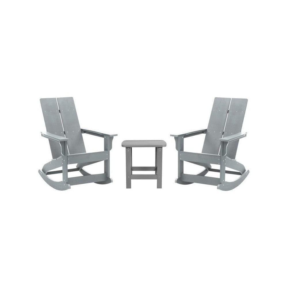 Flash Furniture Finn 2PK Gray Rockers & Side Table JJ-C14709-2-T14001-GY-GG