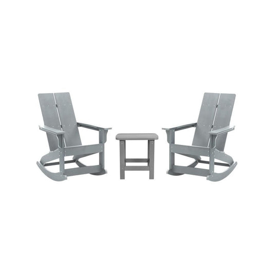 Flash Furniture Finn 2PK Gray Rockers & Side Table JJ-C14709-2-T14001-GY-GG