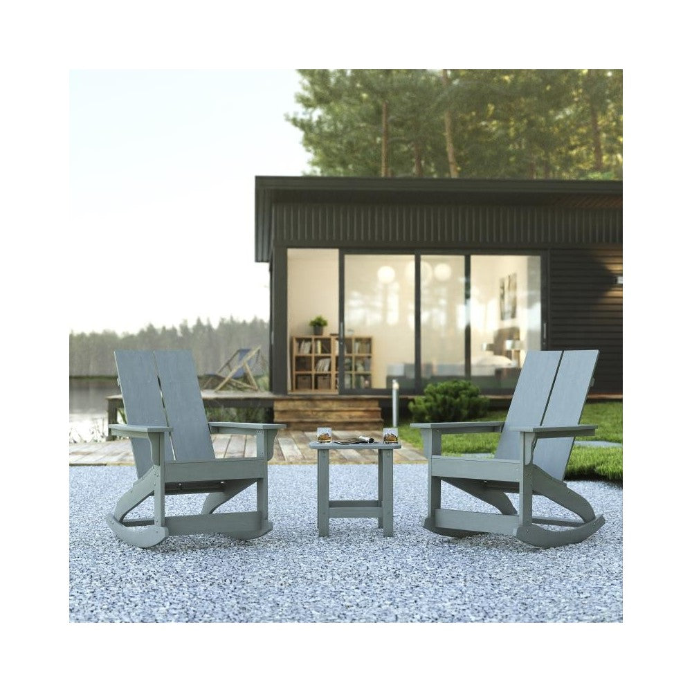 Flash Furniture Finn 2PK Gray Rockers & Side Table JJ-C14709-2-T14001-GY-GG
