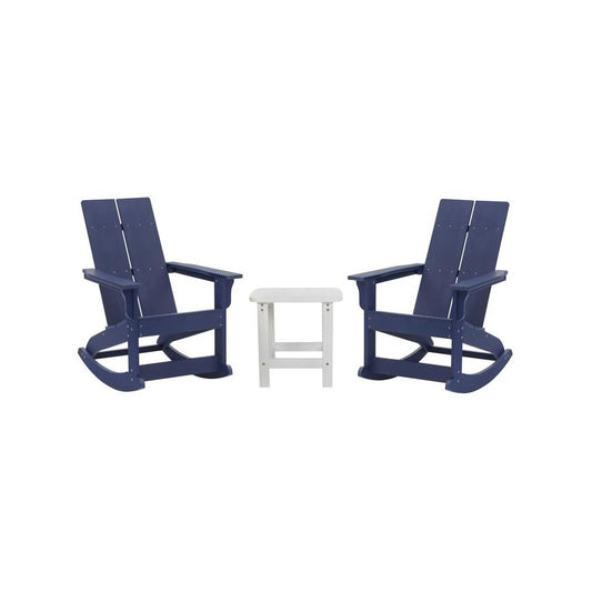 Flash Furniture Finn 2PK Navy Rockers & Side Table JJ-C14709-2-T14001-NW-GG
