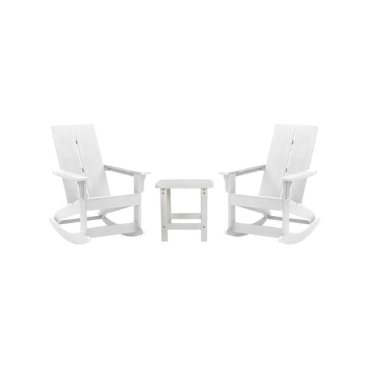 Flash Furniture Finn 2PK White Rockers & Side Table JJ-C14709-2-T14001-WH-GG