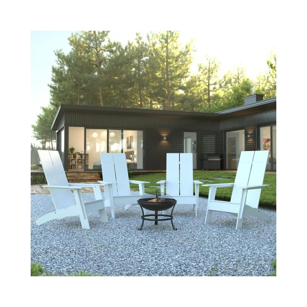 Flash Furniture Finn 4PK White Rockers-Fire Pit JJ-C145094-202-WH-GG