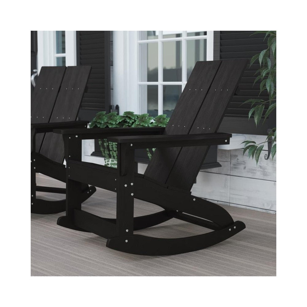 Flash Furniture Finn Black Resin Rocking Chair JJ-C14709-BK-GG