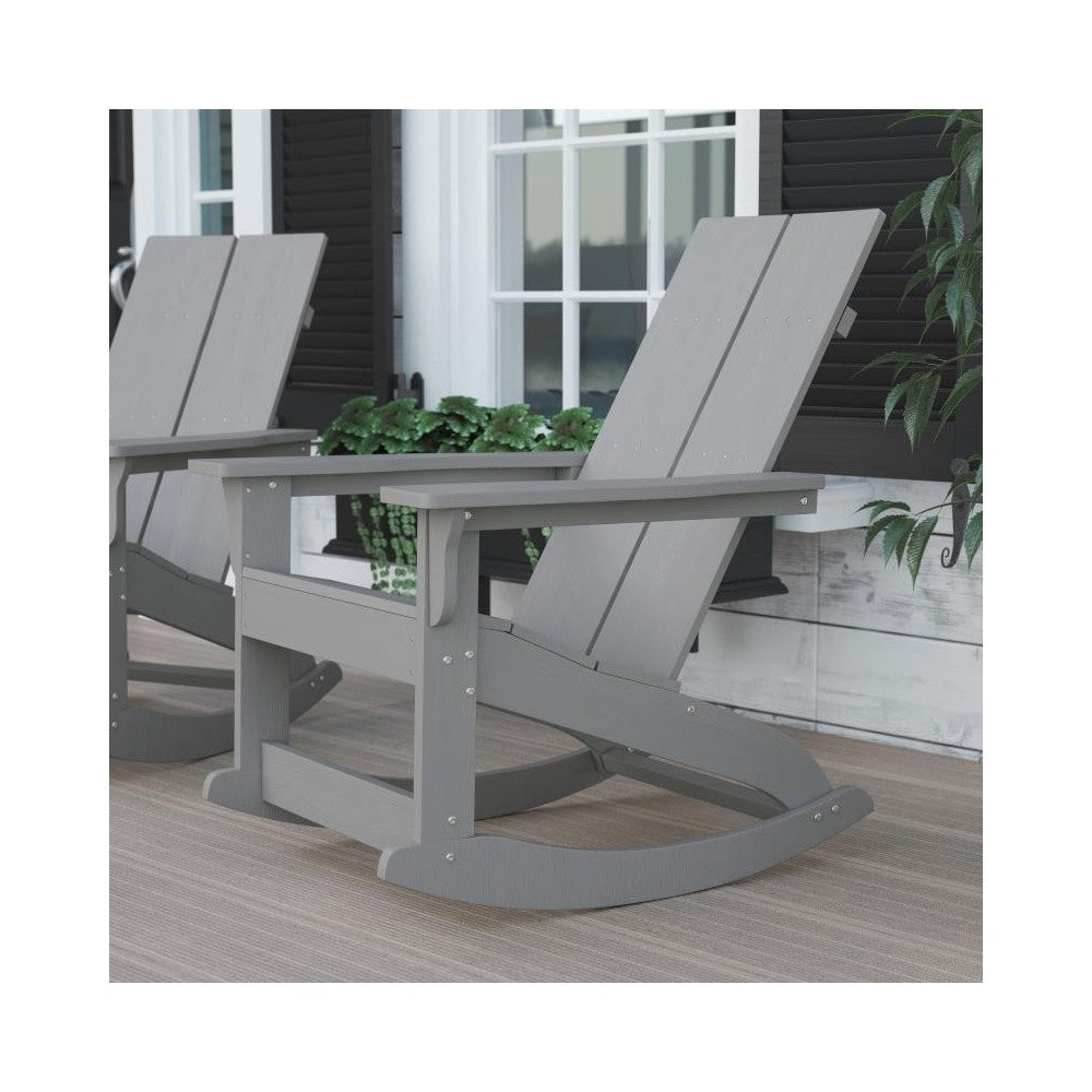 Flash Furniture Finn Gray Resin Rocking Chair JJ-C14709-GY-GG