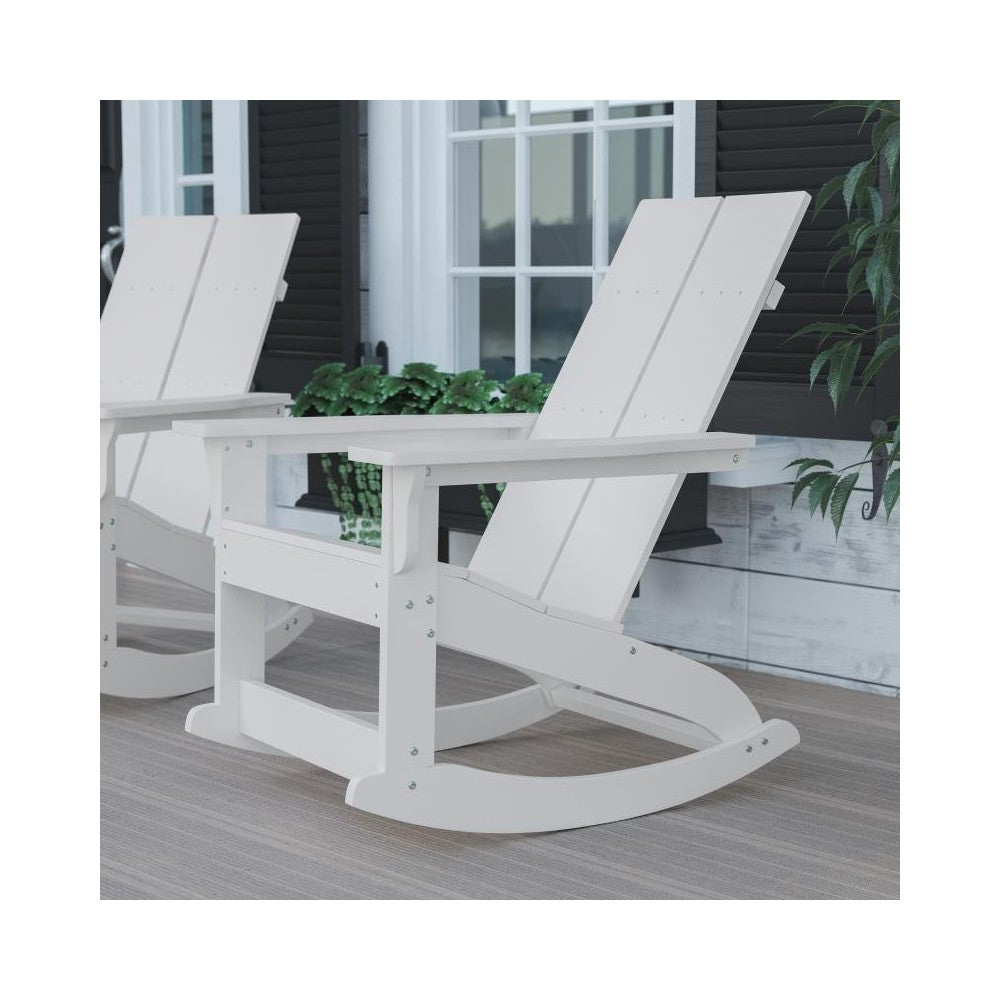 Flash Furniture Finn White Resin Rocking Chair JJ-C14709-WH-GG