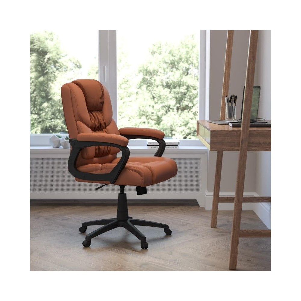 Flash Furniture Flash Fundamentals Brown Big & Tall Leather Chair CX-1179H-BR-GG