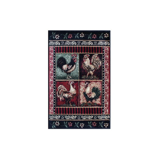 Flash Furniture Gallus Collection Black 2x3 Rooster Area Rug ACD-RG577-23-BK-GG