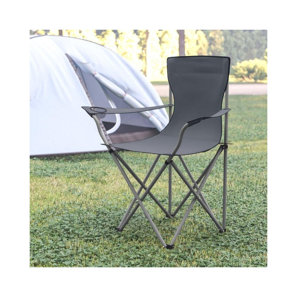 Flash Furniture Gray Folding Camping Chair JJ-CC303-GY-GG