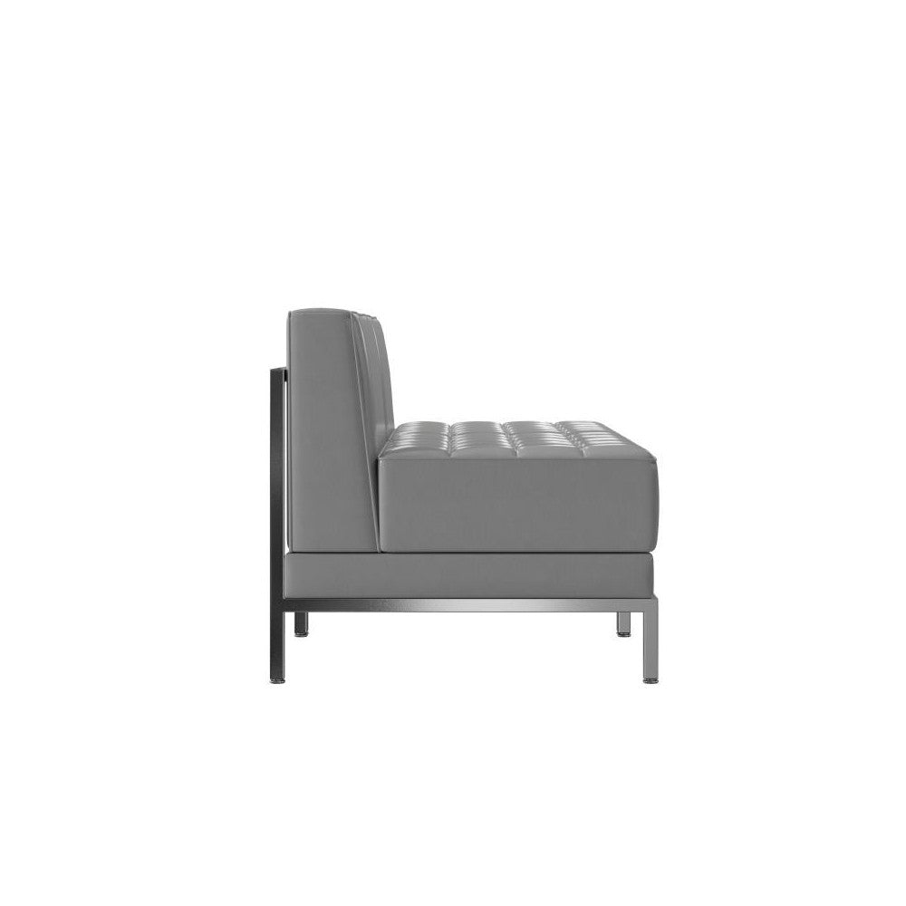 Flash Furniture Gray Leather Lounge Set, 2 PC ZB-IMAG-MIDCH-2-GY-GG