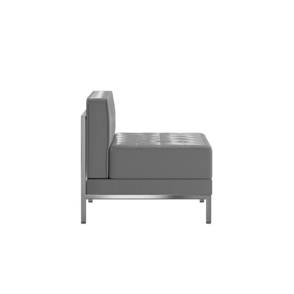 Flash Furniture Gray Leather Middle Chair ZB-IMAG-MIDDLE-GY-GG