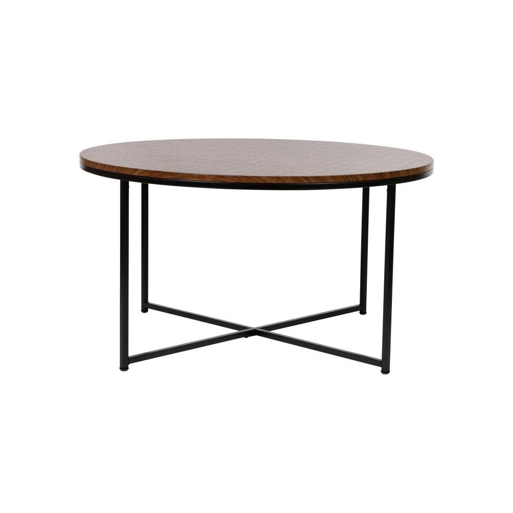 Flash Furniture Hampstead Collection Walnut Coffee Table NAN-JH-1787CT-WAL-BK-GG