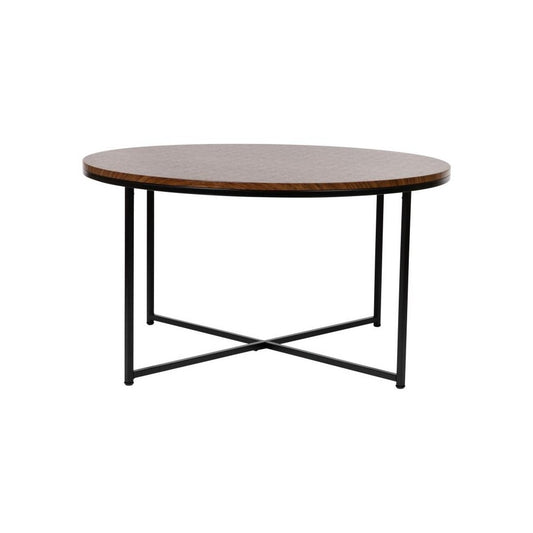 Flash Furniture Hampstead Collection Walnut Coffee Table NAN-JH-1787CT-WAL-BK-GG