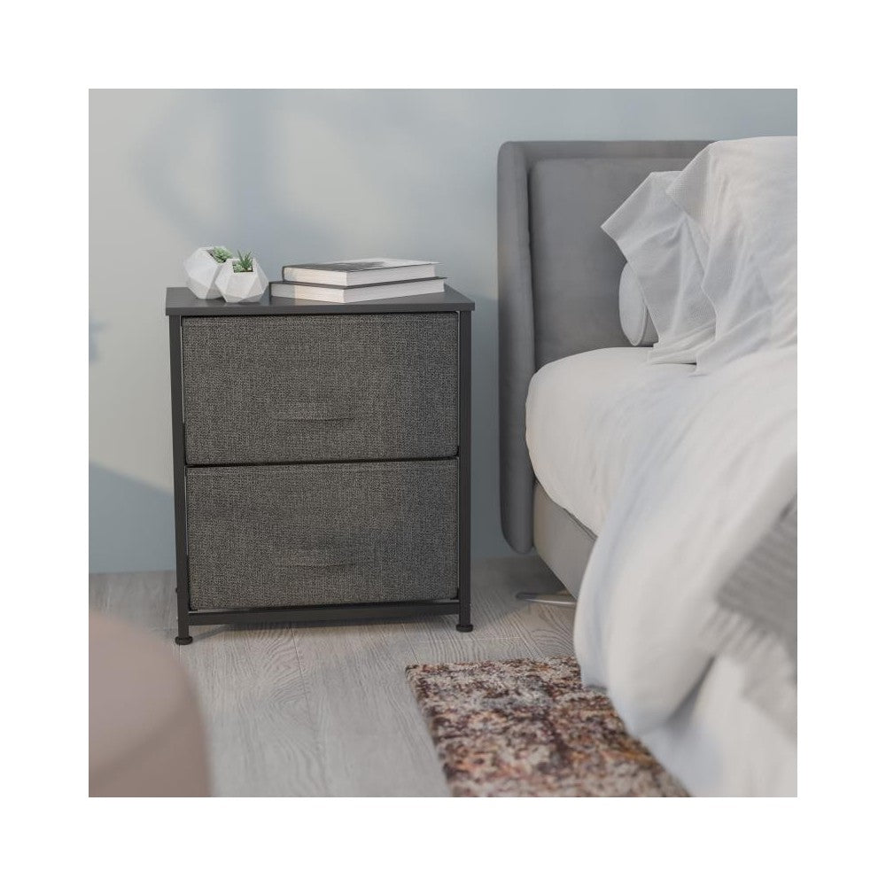 Flash Furniture Harris Black/Gray 2 Drawer Organizer WX-5L200-BK-GR-GG