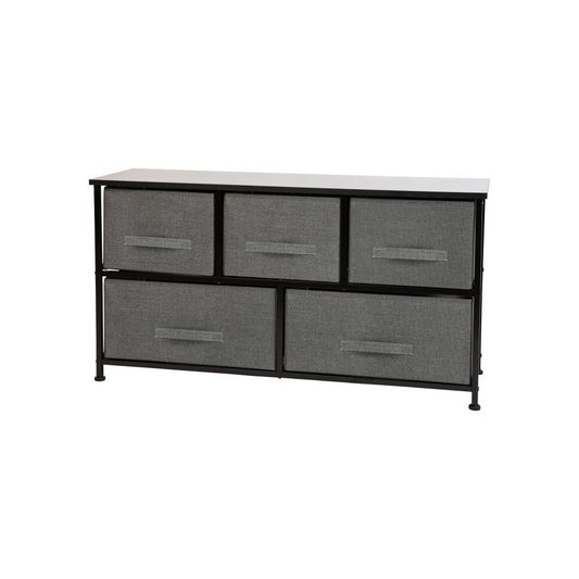 Flash Furniture Harris Black/Gray Chest Organizer WX-5L206-X-BK-GR-GG