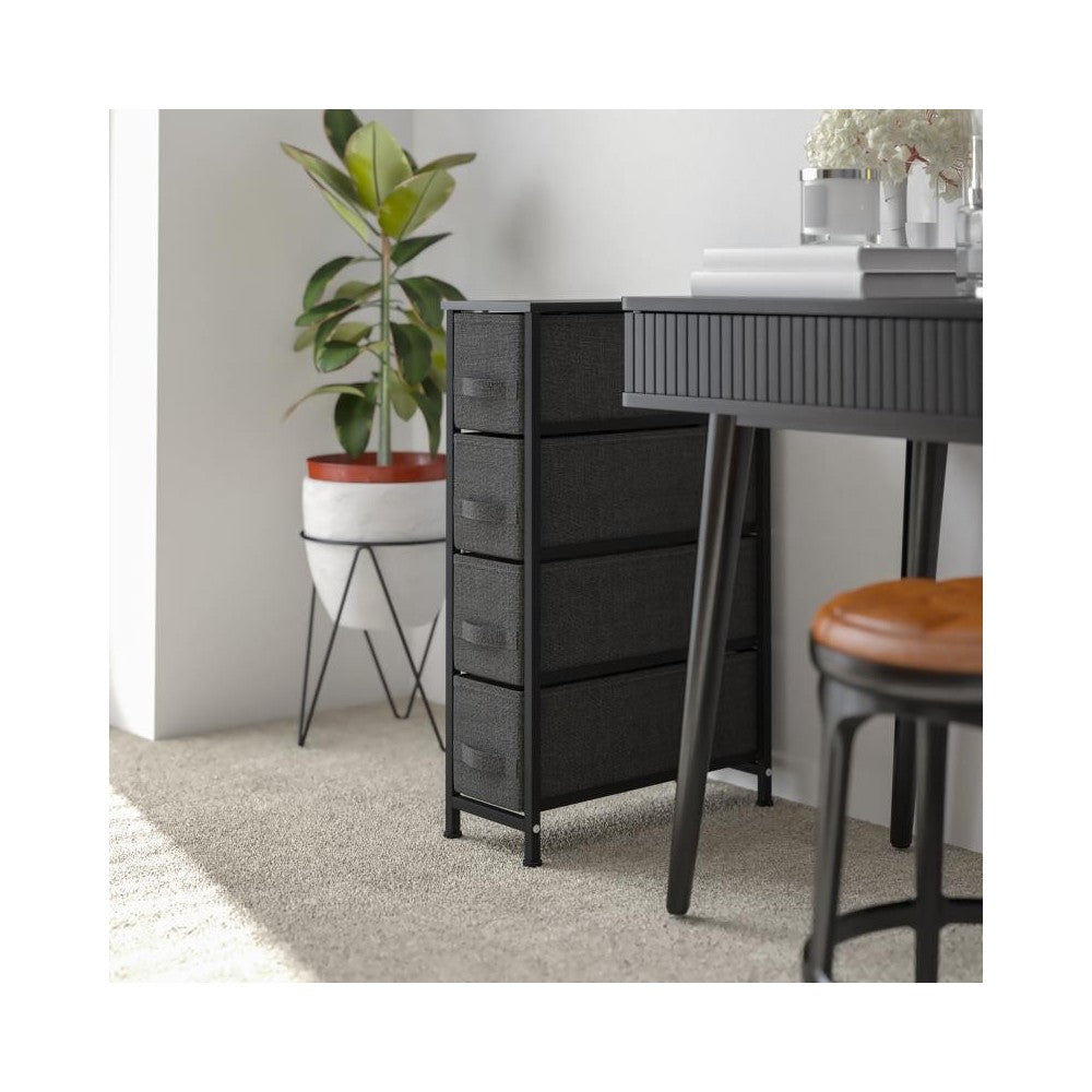 Flash Furniture Harris Black/Gray Tall Organizer WX-5L203-BK-GR-GG