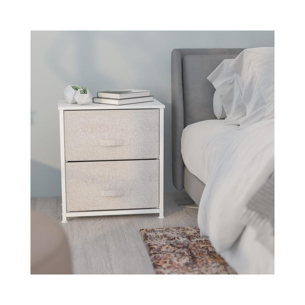 Flash Furniture Harris White/Gray 2 Drawer Organizer WX-5L200-WH-GR-GG