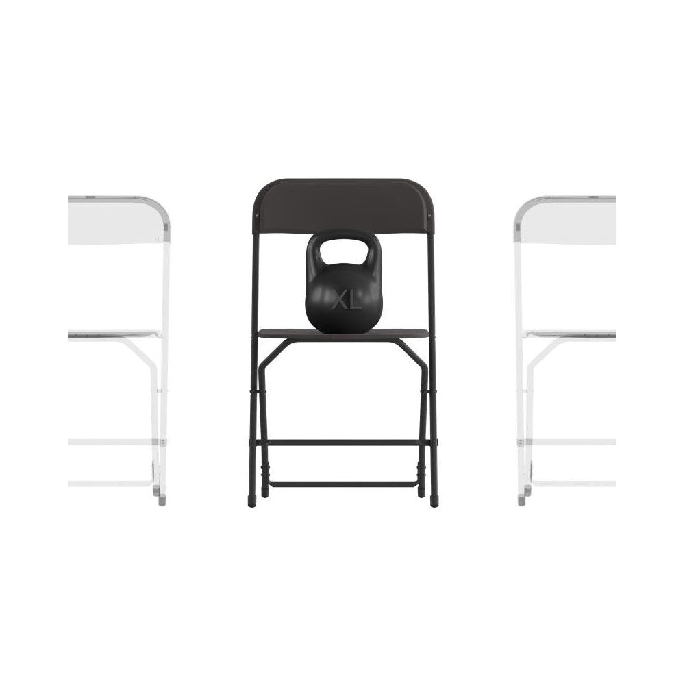 Flash Furniture HERCULES 4 Pack Black Folding Chair 4-LE-L-3-W-BK-GG