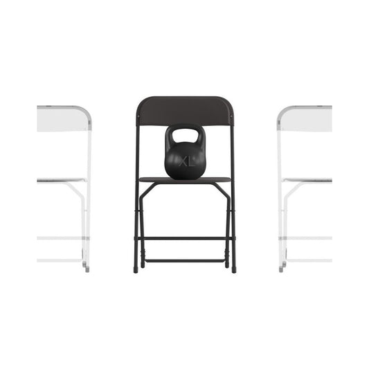 Flash Furniture HERCULES 4 Pack Black Folding Chair 4-LE-L-3-W-BK-GG