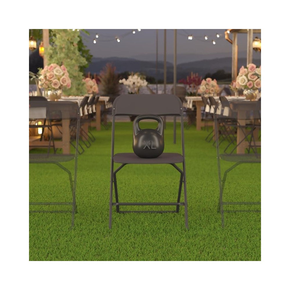 Flash Furniture HERCULES 4 Pack Black Folding Chair 4-LE-L-3-W-BK-GG