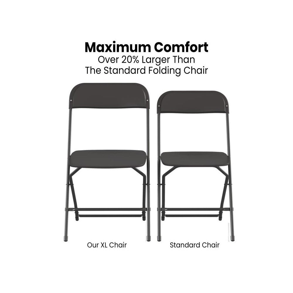 Flash Furniture HERCULES 4 Pack Black Folding Chair 4-LE-L-3-W-BK-GG