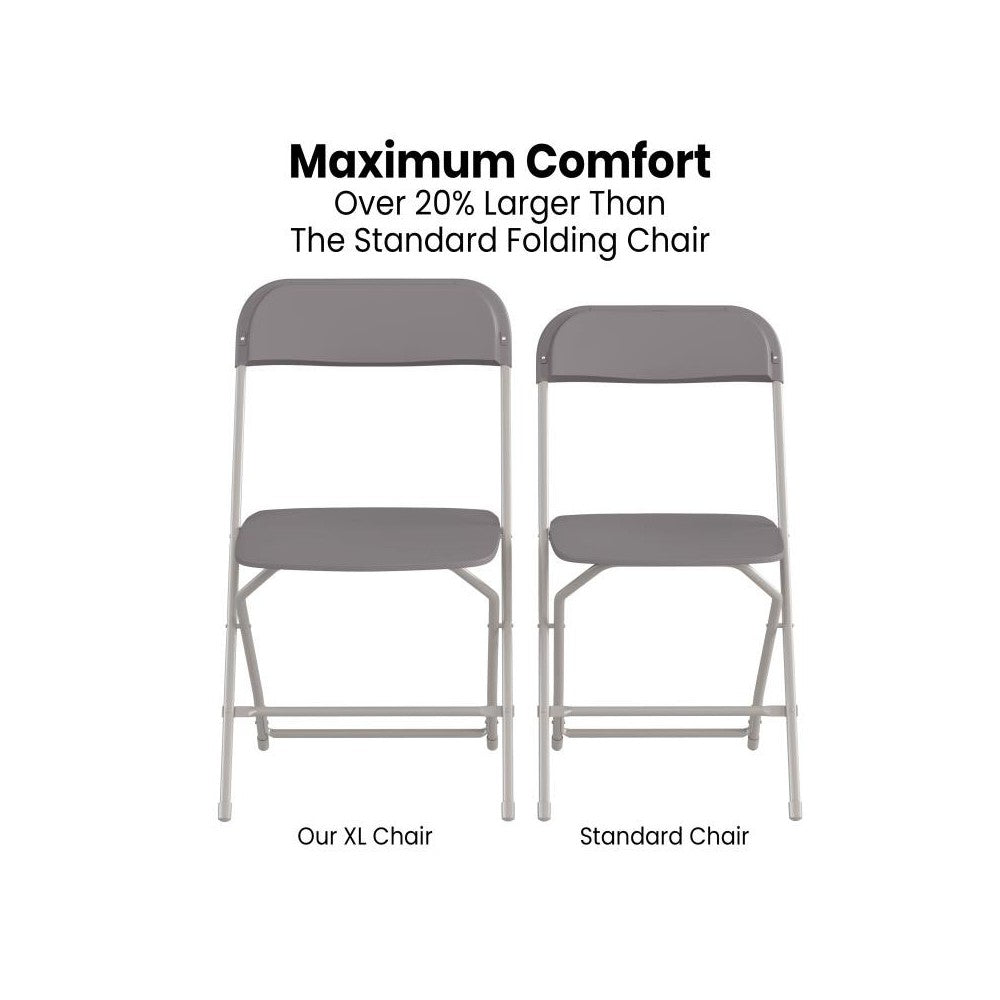 Flash Furniture HERCULES 4 Pack Gray Folding Chair 4-LE-L-3-W-GY-GG
