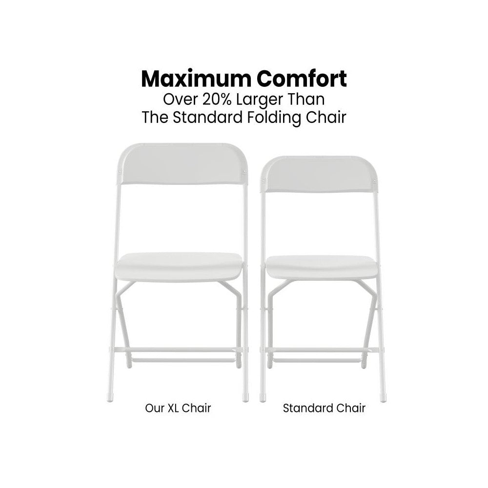 Flash Furniture HERCULES 4 Pack White Folding Chair 4-LE-L-3-W-WH-GG
