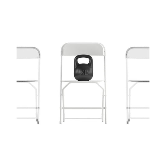 Flash Furniture HERCULES 4 Pack White Folding Chair 4-LE-L-3-W-WH-GG