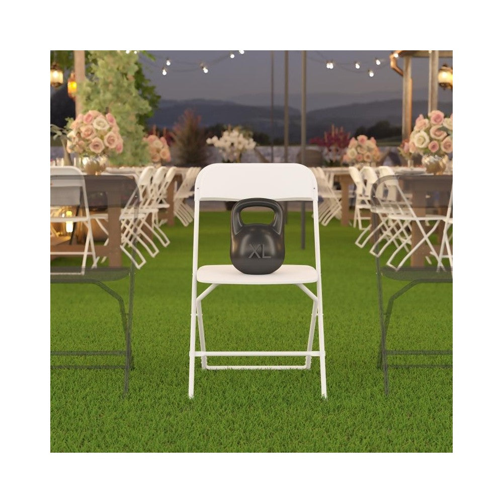 Flash Furniture HERCULES 4 Pack White Folding Chair 4-LE-L-3-W-WH-GG