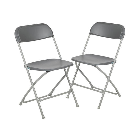 Flash Furniture HERCULES Gray Plastic Folding Chair 2-LE-L-3-Gray-GG