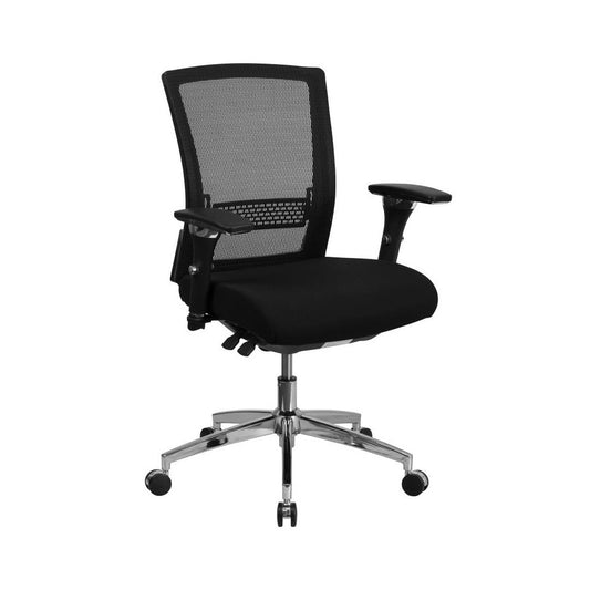 Flash Furniture HERCULES Black 24/7 Mesh Mid-Back-300LB GO-WY-85-8-GG
