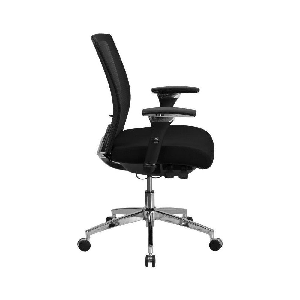 Flash Furniture HERCULES Black 24/7 Mesh Mid-Back-300LB GO-WY-85-8-GG