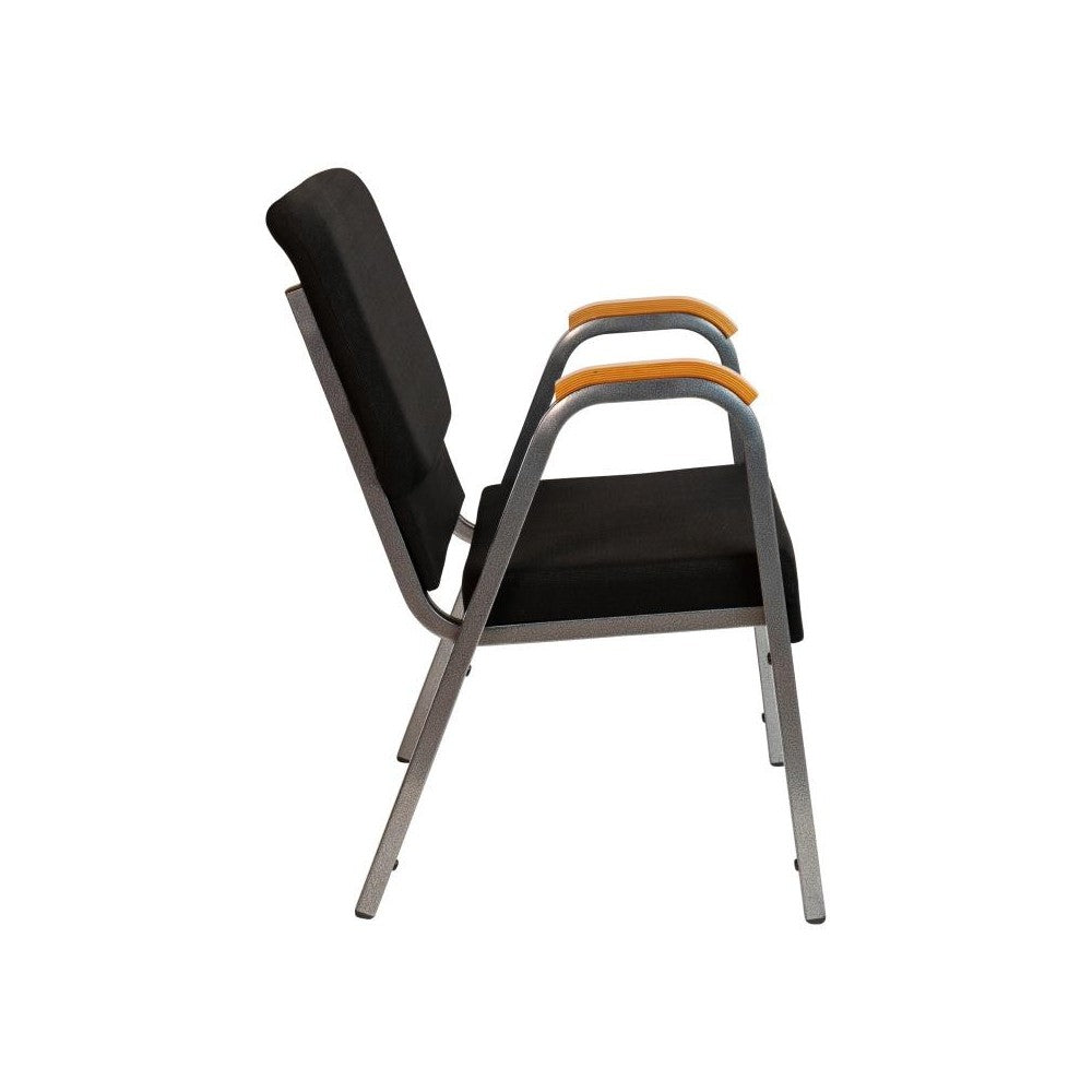 Flash Furniture HERCULES Black Fabric Church Arm Chair XU-DG-60156-BK-GG