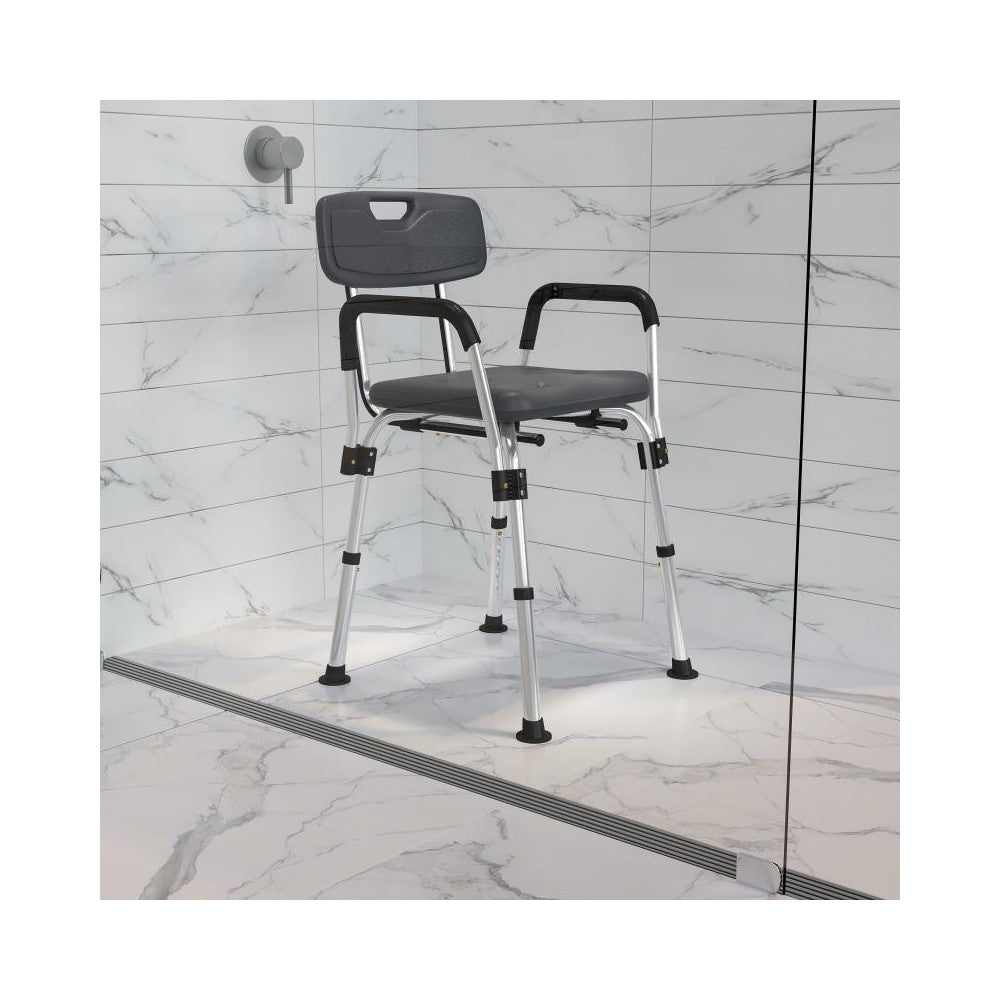 Flash Furniture HERCULES Gray Adjustable Bath Chair DC-HY3520L-GRY-GG