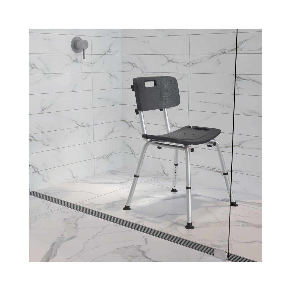 Flash Furniture HERCULES Gray Bath & Shower Chair DC-HY3500L-GRY-GG