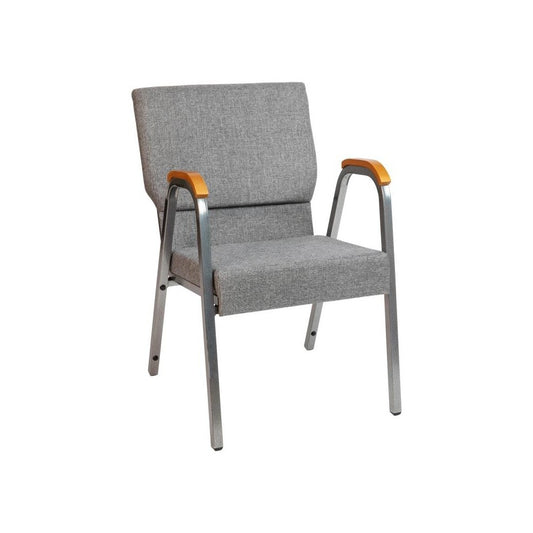 Flash Furniture HERCULES Gray Fabric Church Arm Chair XU-DG-60156-GY-GG