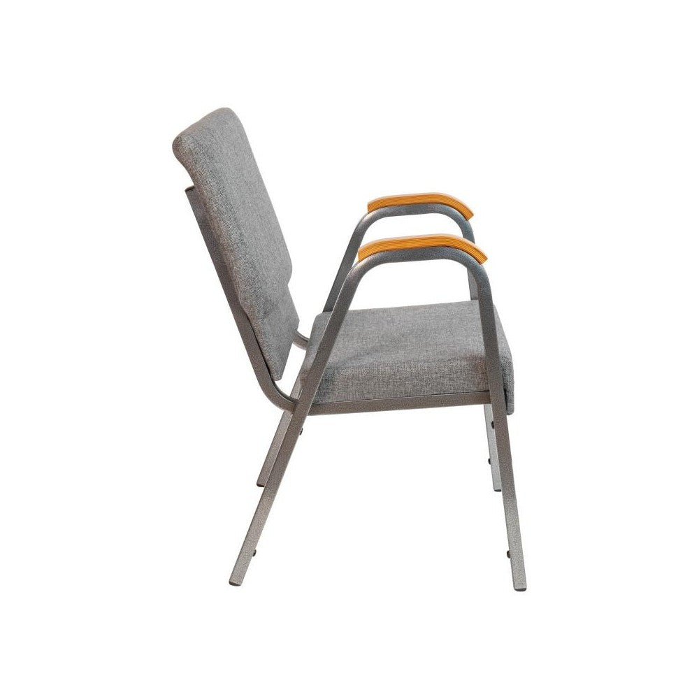 Flash Furniture HERCULES Gray Fabric Church Arm Chair XU-DG-60156-GY-GG