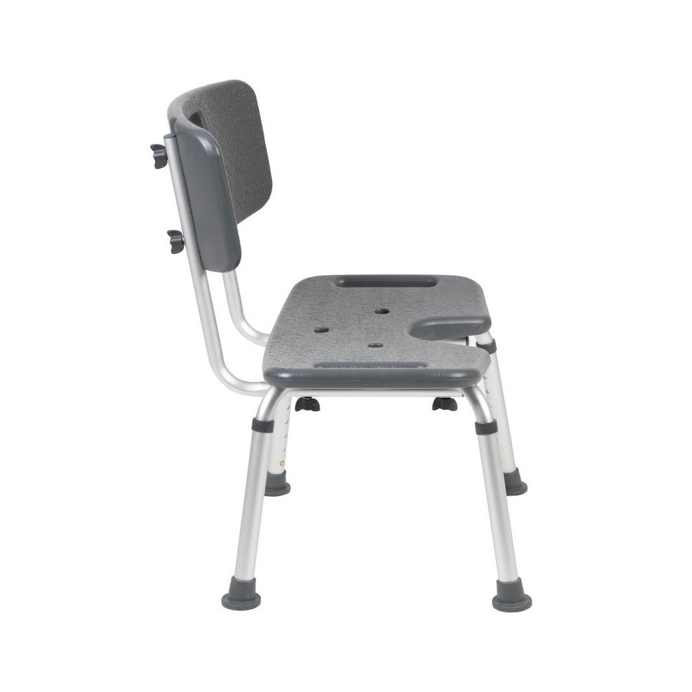 Flash Furniture HERCULES Gray U-Shaped Shower Chair DC-HY3502L-GRY-GG