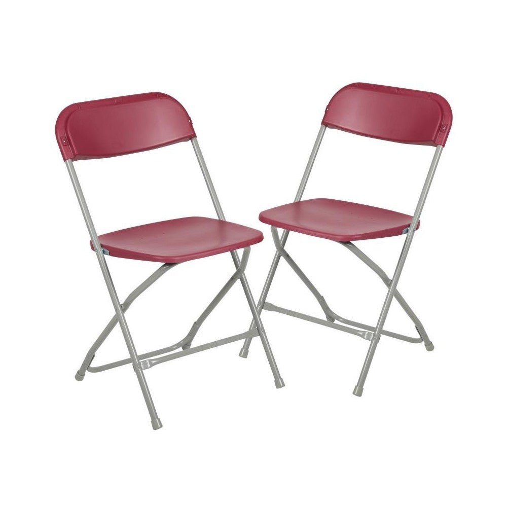 Flash Furniture HERCULES Red Plastic Folding Chair 2-LE-L-3-RED-GG