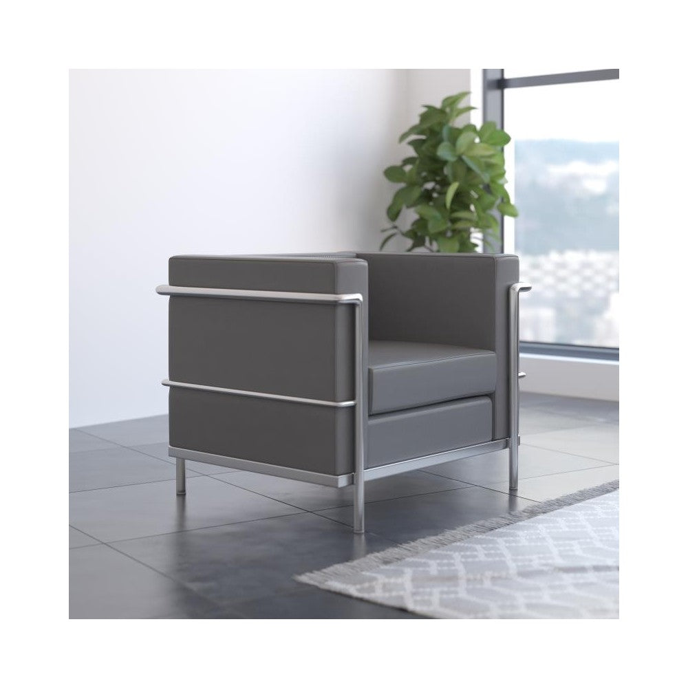 Flash Furniture HERCULES Regal Gray Leather Chair ZB-REGAL-810-1-CHAIR-GY-GG