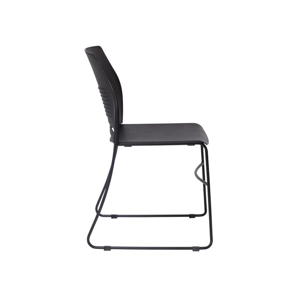 Flash Furniture HERCULES Series Black Sled Base Stack Chair RUT-NC499A-BK-GG