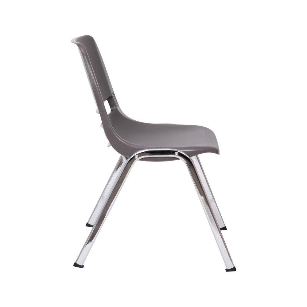 Flash Furniture HERCULES Series Gray Plastic Stack Chair RUT-18-GY-CHR-GG