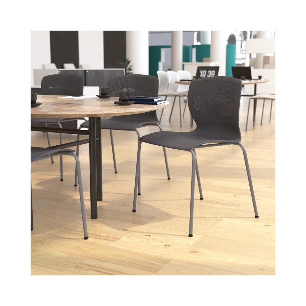 Flash Furniture HERCULES Series Gray Plastic Stacking Chair RUT-NC618-GY-GG
