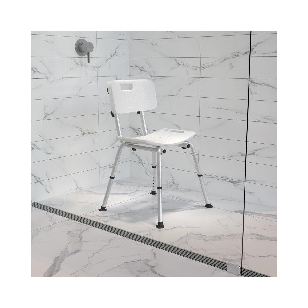 Flash Furniture HERCULES Series White Bath & Shower Chair DC-HY3500L-WH-GG