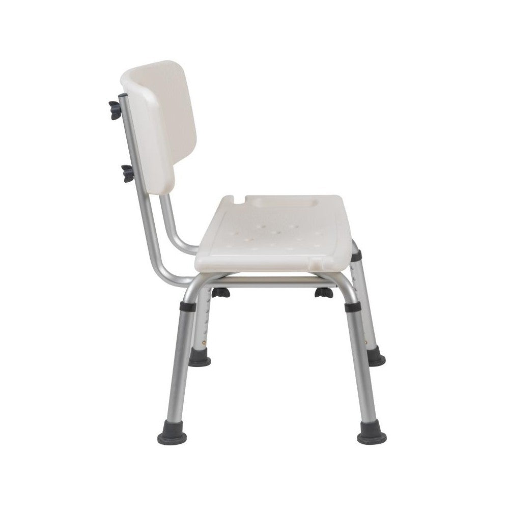 Flash Furniture HERCULES Series White Bath & Shower Chair DC-HY3500L-WH-GG