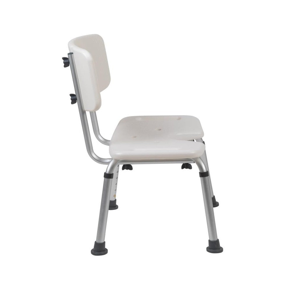 Flash Furniture HERCULES Series White U-Shaped Shower Chair DC-HY3502L-WH-GG