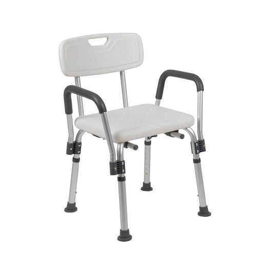 Flash Furniture HERCULES White Adjustable Bath Chair DC-HY3520L-WH-GG