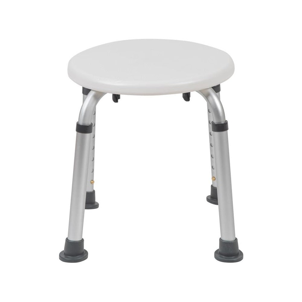 Flash Furniture HERCULES White Bath & Shower Stool DC-HY3400L-WH-GG