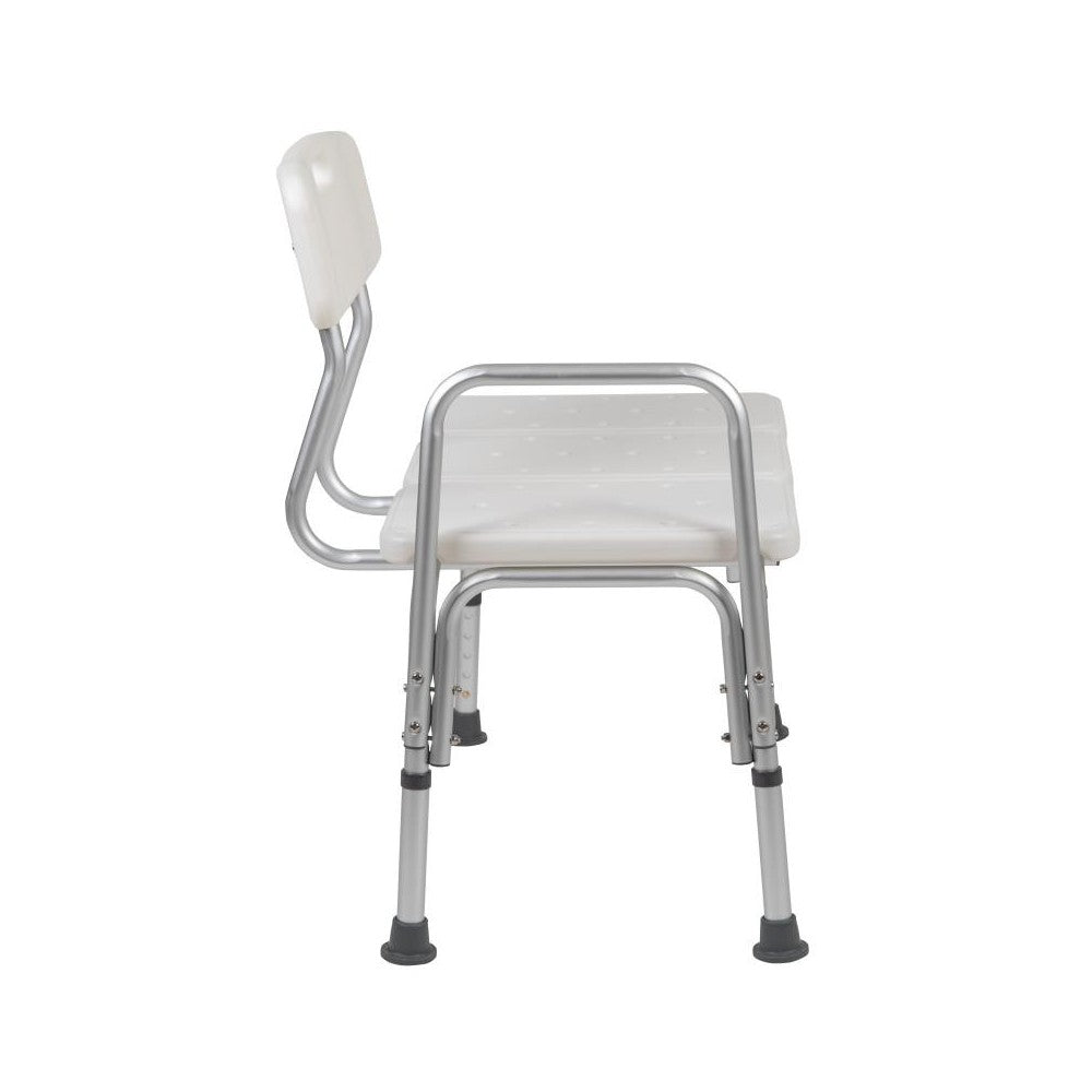 Flash Furniture HERCULES White Bath Transfer Bench DC-HY3510L-WH-GG