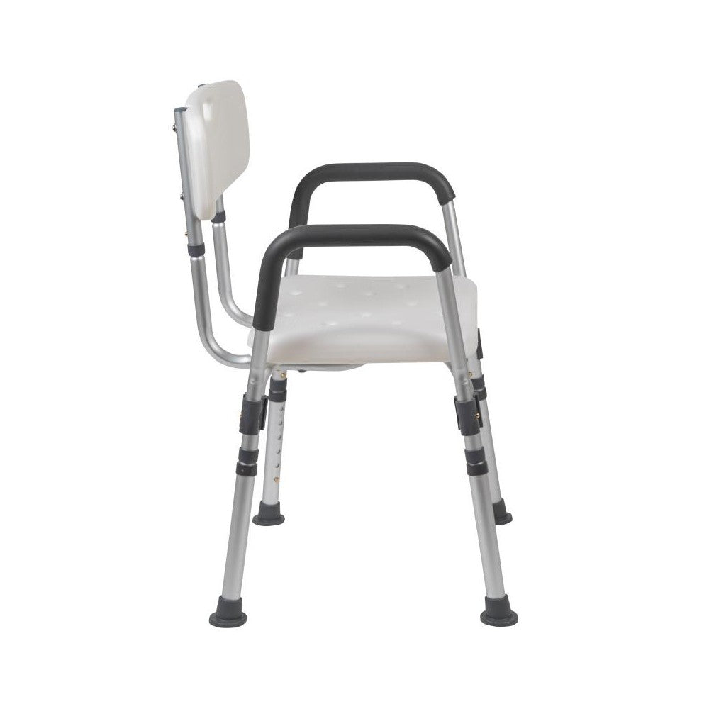 Flash Furniture HERCULES White Quick Release Bath Chair DC-HY3523L-WH-GG