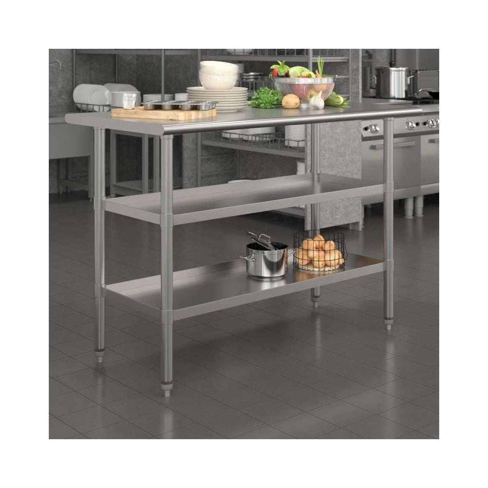 Flash Furniture Hogan Stainless Table 2 Shelf Table NH-WT-GU-2448-GG